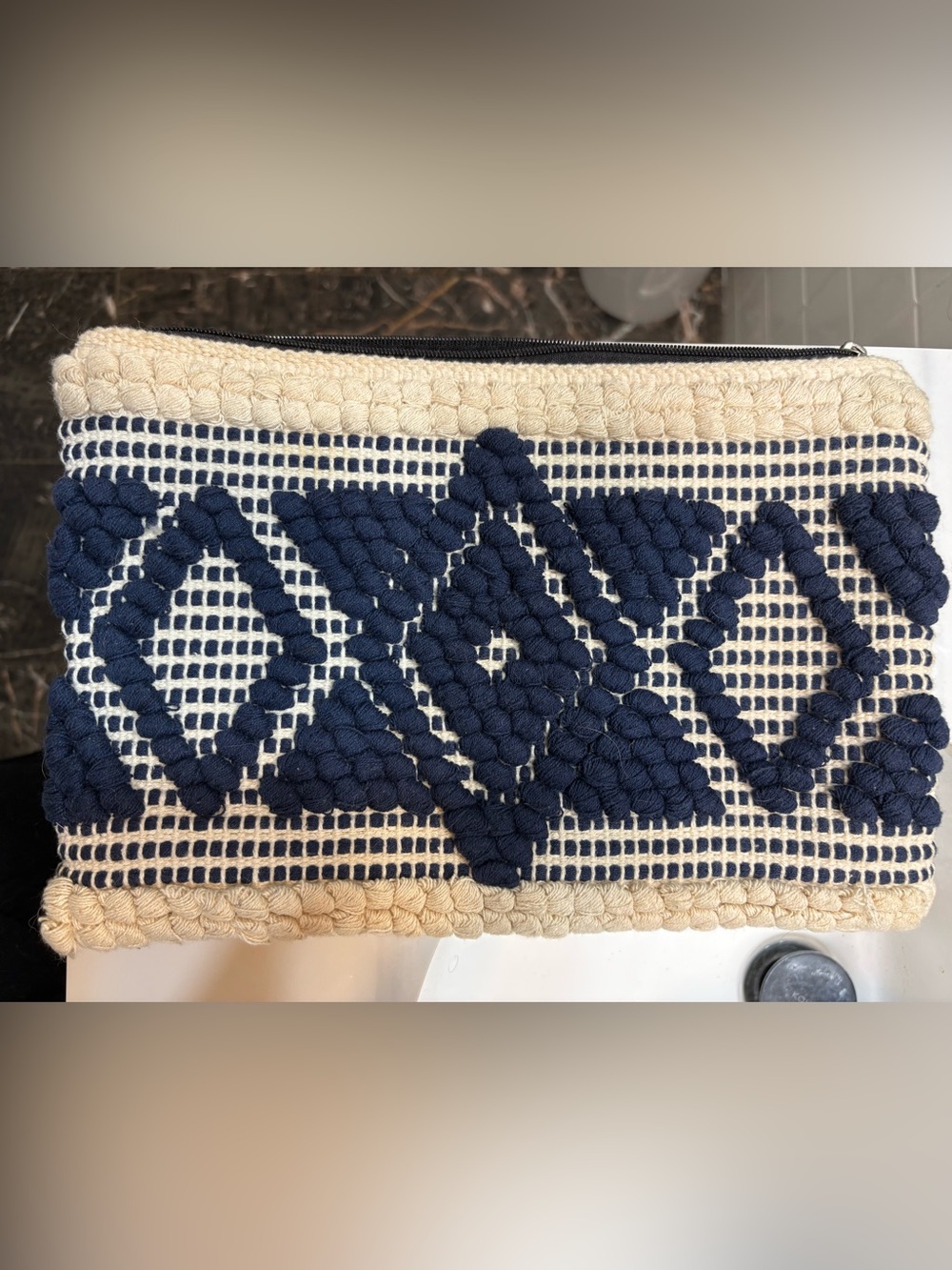 Ink + Alloy Navy and Cream Clutch Purse